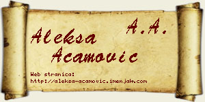 Aleksa Acamović vizit kartica